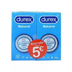 DUREX NATURAL PLUS PRESERVATIVOS DUPLO 2 X 12 PRESERVATIVOS